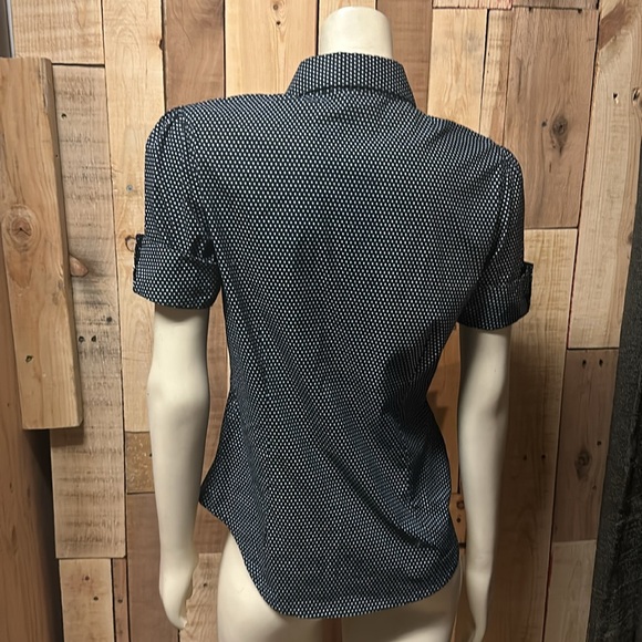 Volcom puff sleeve rockabilly Y2K polka dot button front top SZM - Picture 6 of 6